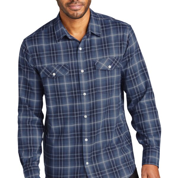 Long Sleeve Ombre Plaid Shirt Thumbnail